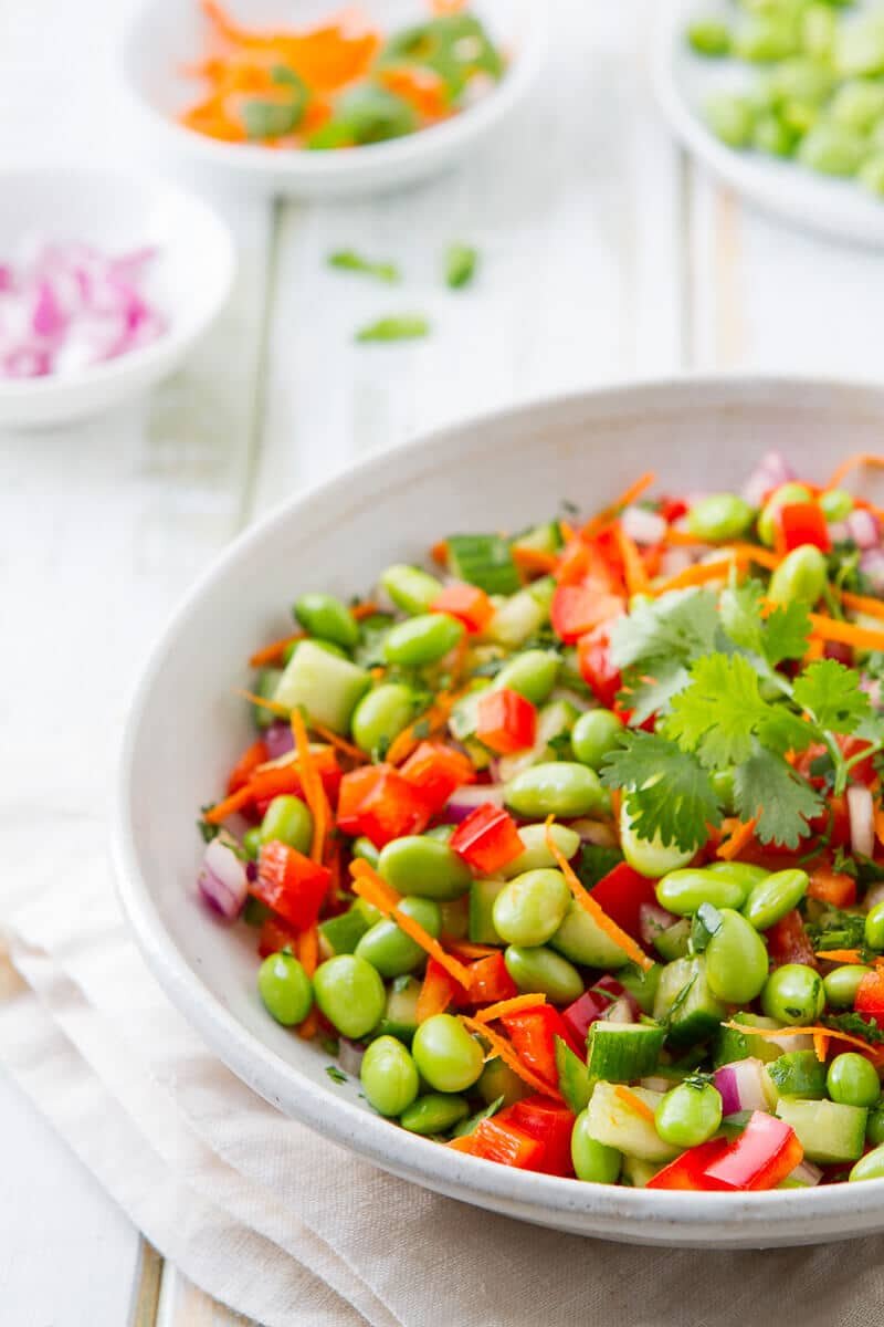 Asian Edamame Salad with Ginger Dressing