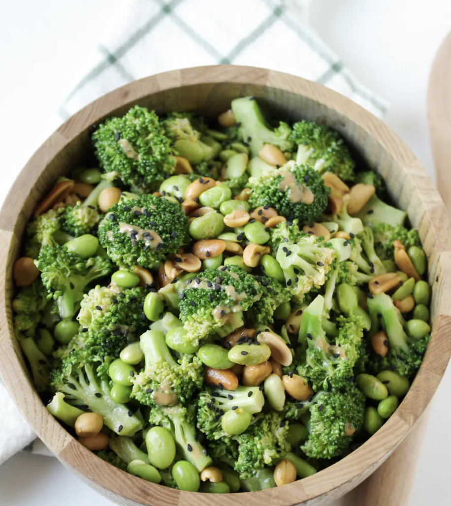 Broccoli Edamame Salad with Peanut Sauce