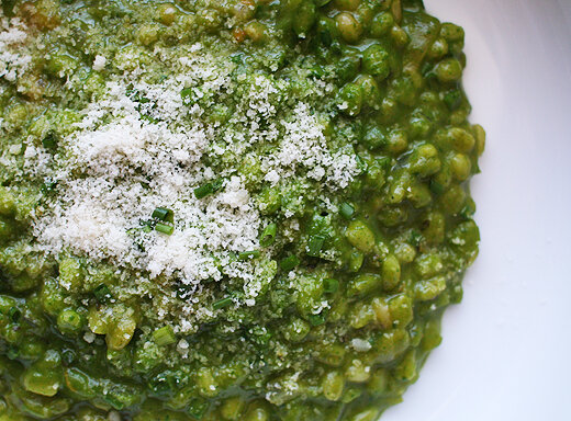 Toasted Barley Risotto with Spinach and Herb Purée 