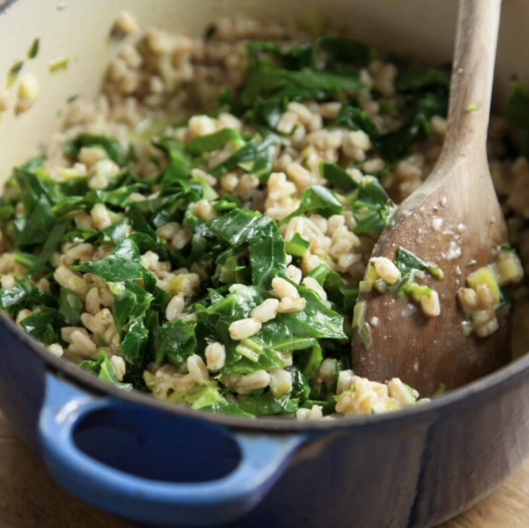 Spring Greens and Spelt Risotto