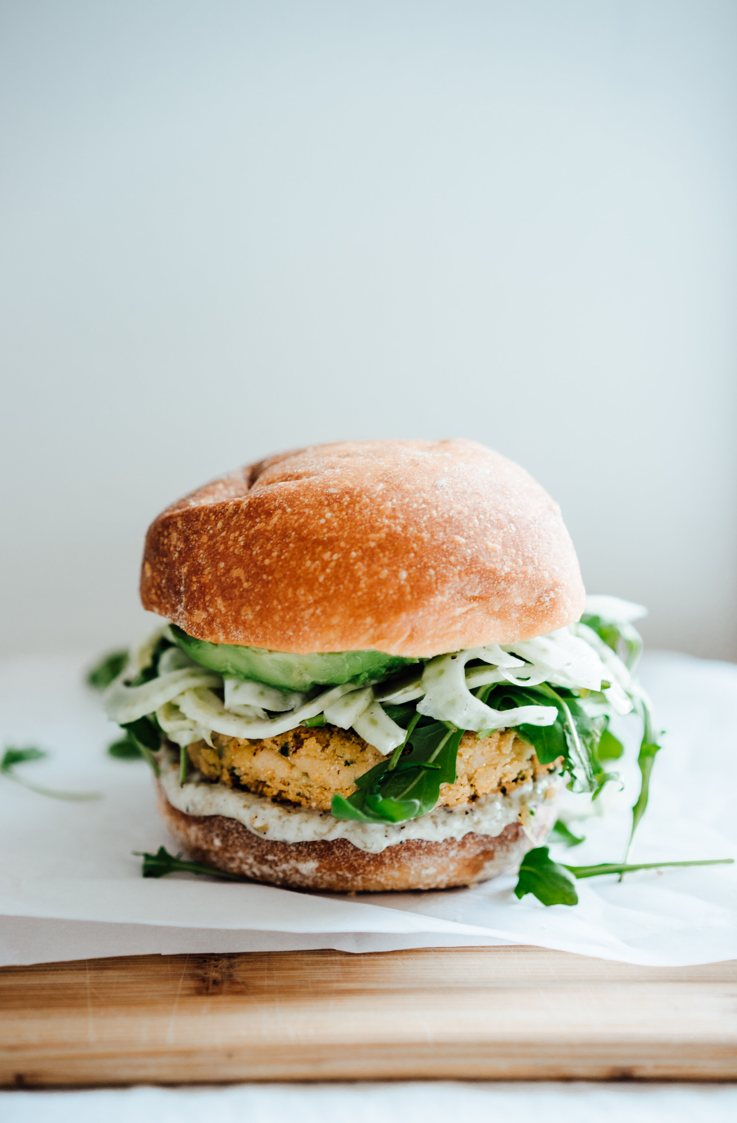 White Bean Burgers with Fennel Slaw