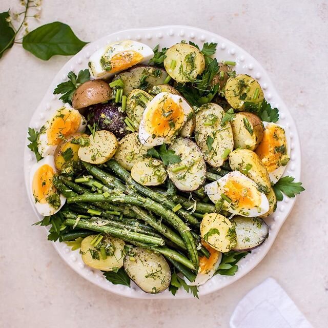 Potato And Green Bean Salad With Soft-Boiled Eggs And Lemon Herb Vinaigrette