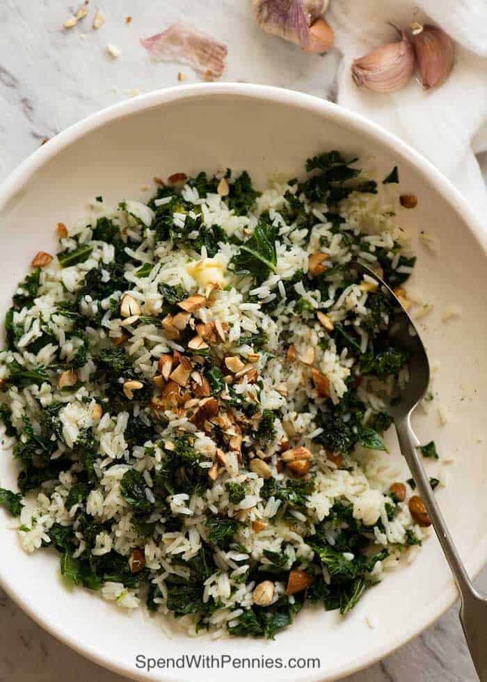 Garlic Butter Kale Rice