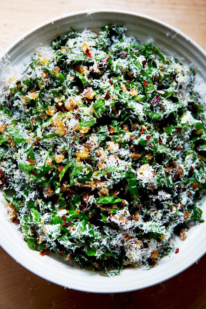 Swiss Chard Salad with Lemon, Parmesan &amp; Bread Crumbs