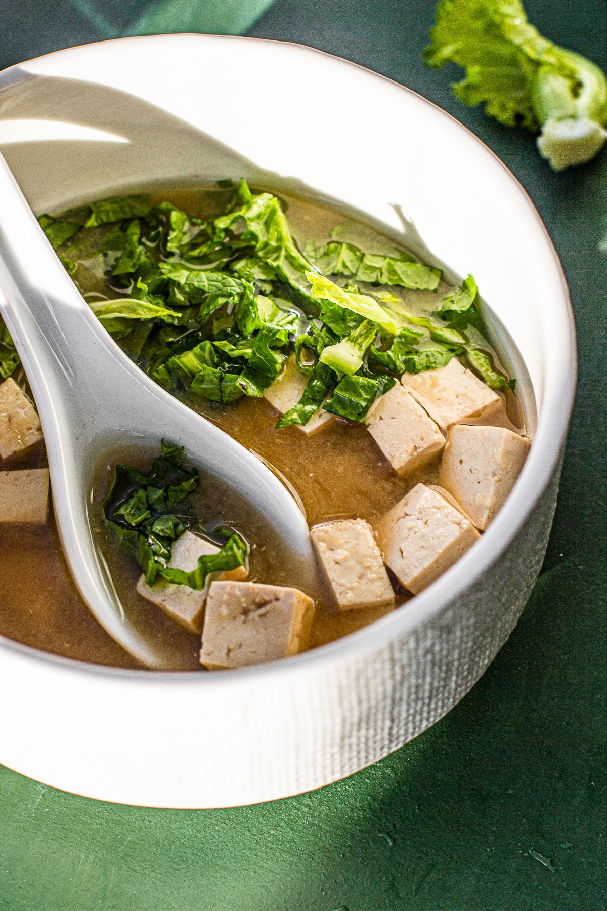 Miso Soup with Tamarind and Mustard Greens