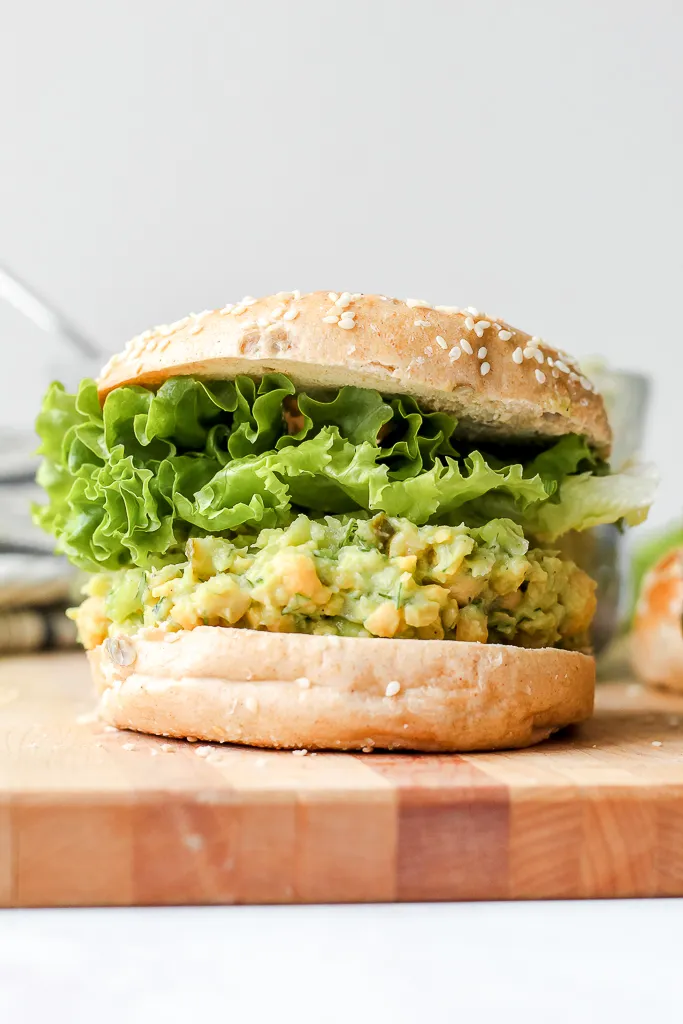 Smashed Chickpea Avocado Dill Pickle Sandwiches 