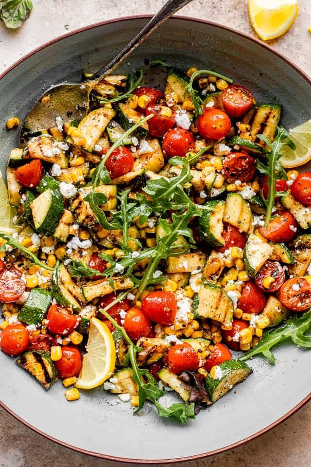 Grilled Zucchini Salad with Corn and Tomatoes