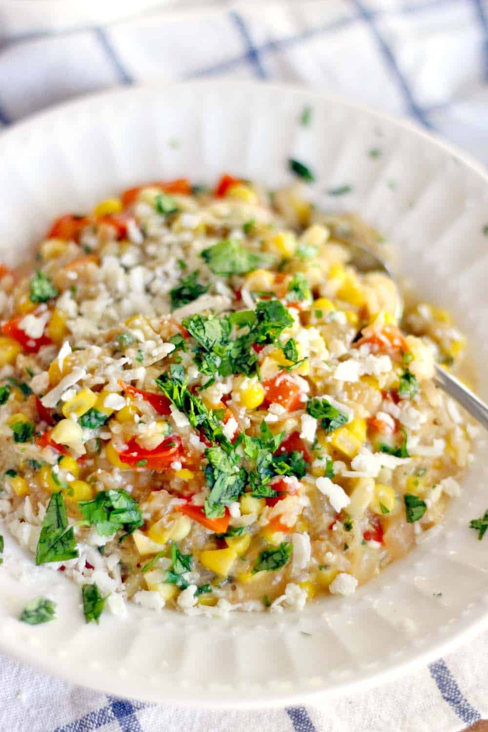 Mexican Risotto with Sweet Corn and Cotija Cheese