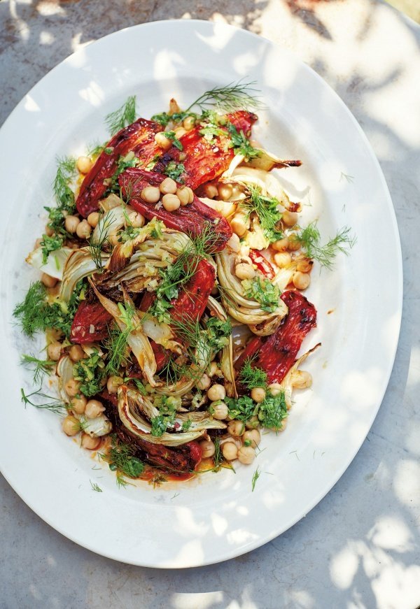 Roast Tomatoes, Fennel &amp; Chickpeas with Lemon and Honey