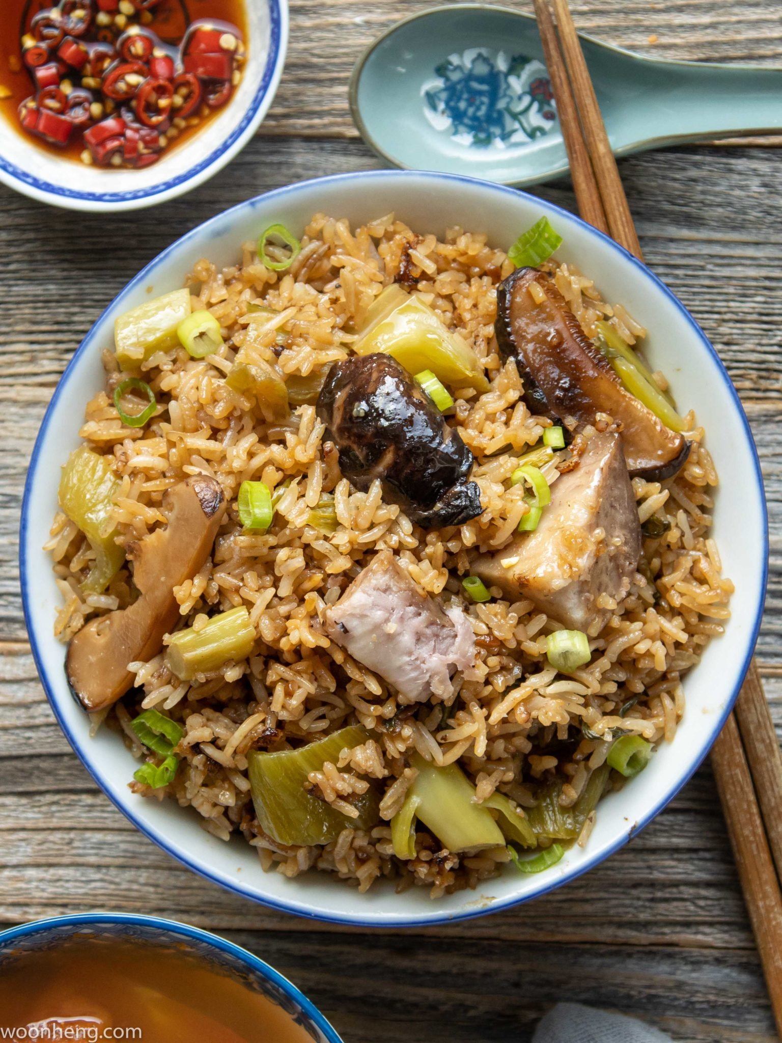Taro Rice With Chinese Mustard Greens