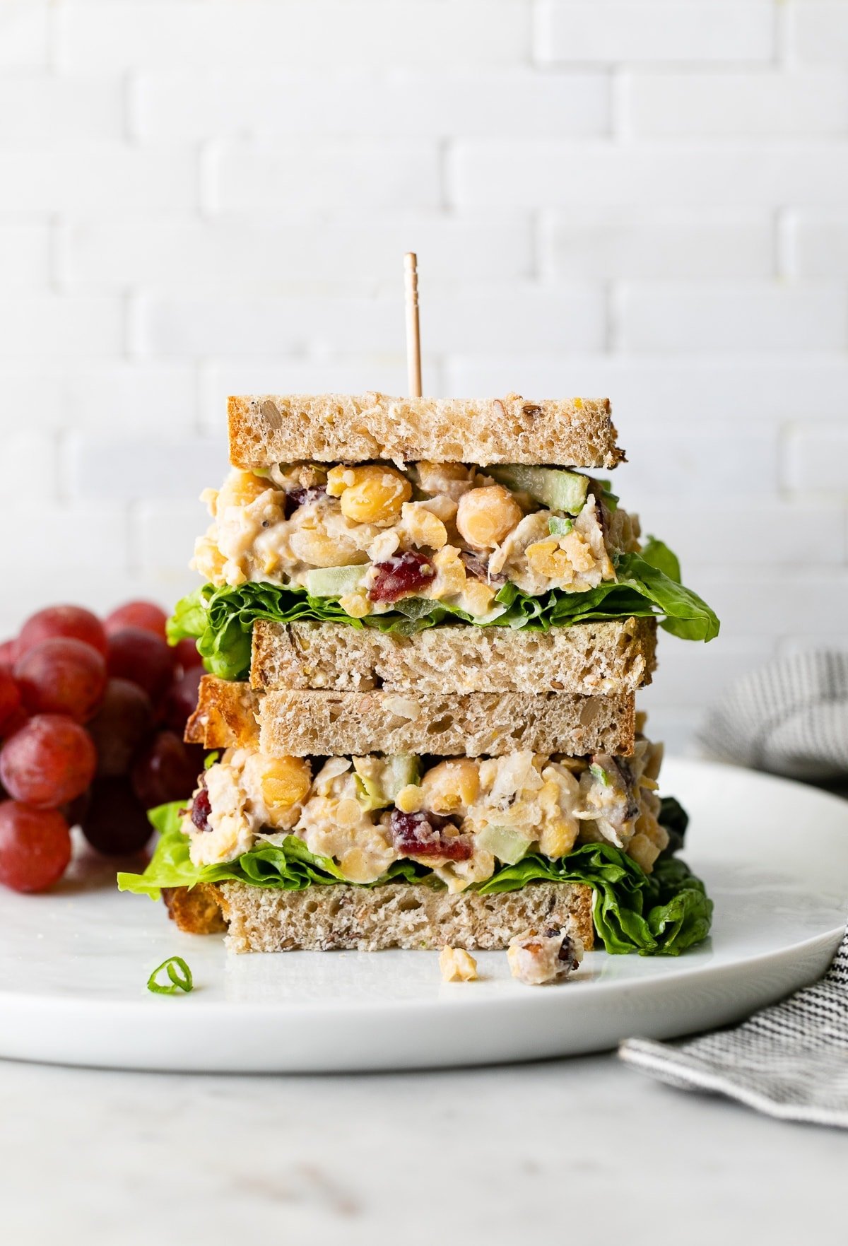 Cranberry Walnut Chickpea Salad Sandwich 