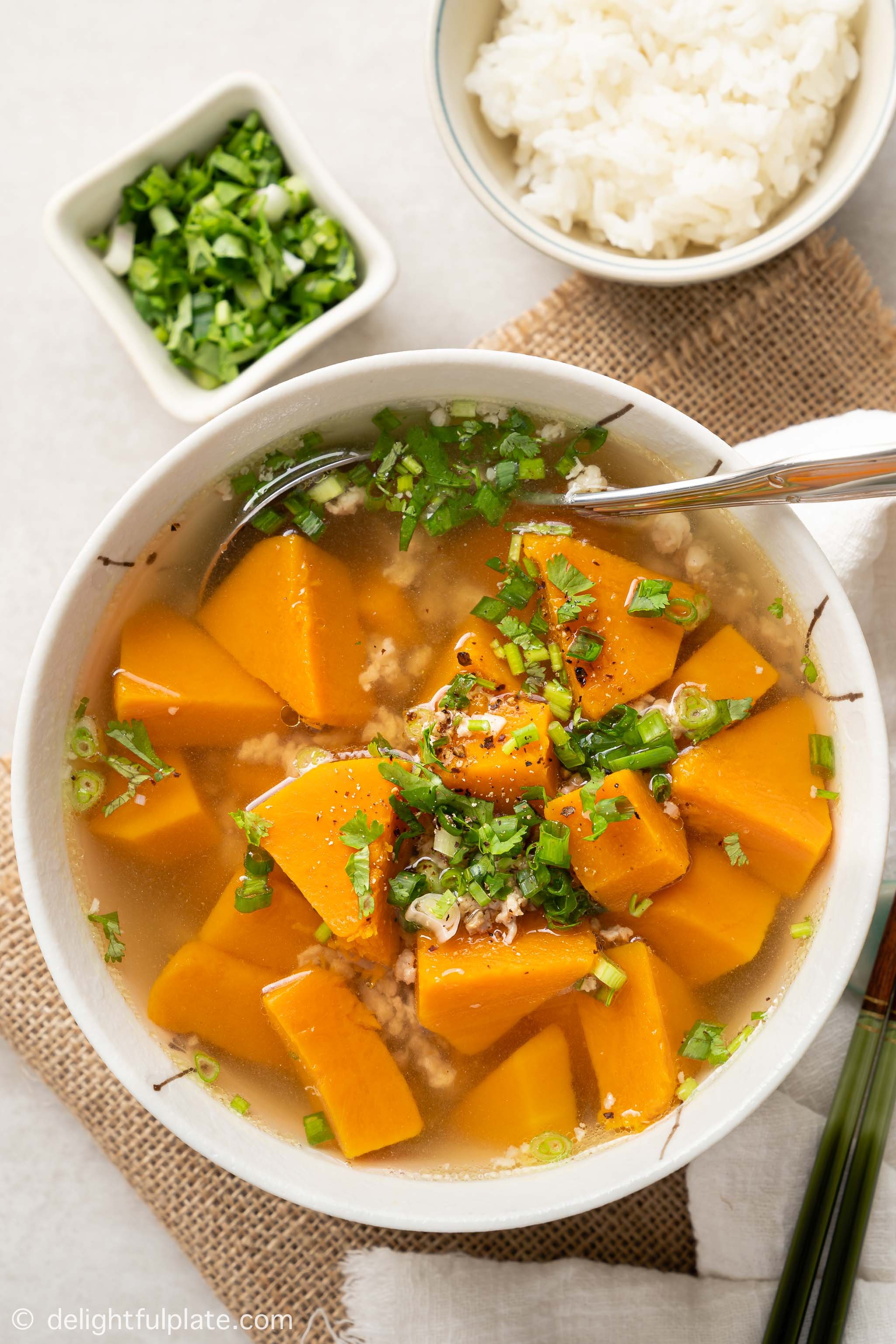 Vietnamese Pumpkin Soup - Cahn Bi Do