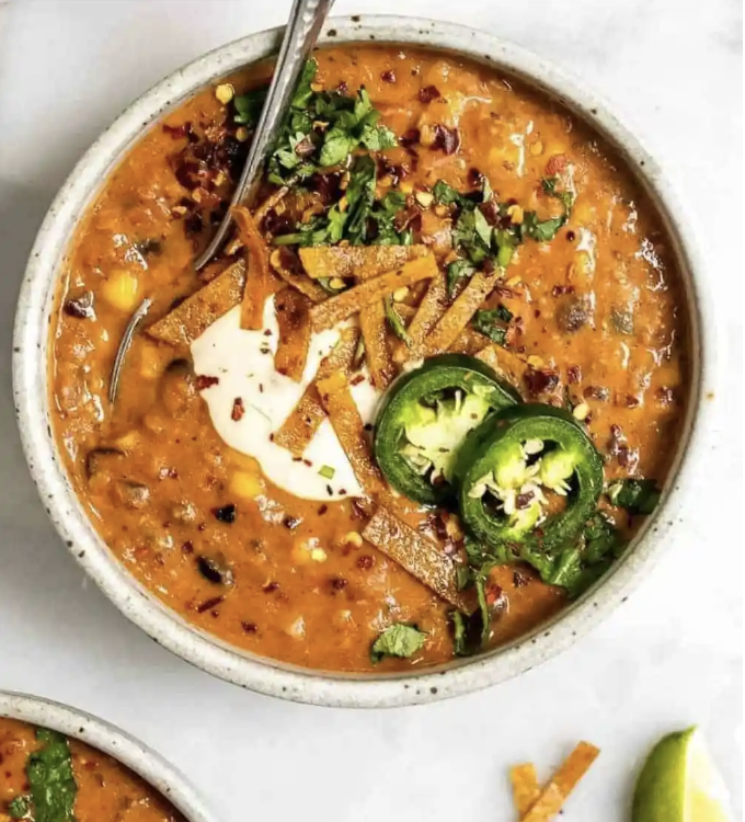 Vegan Tortilla Lentil Soup