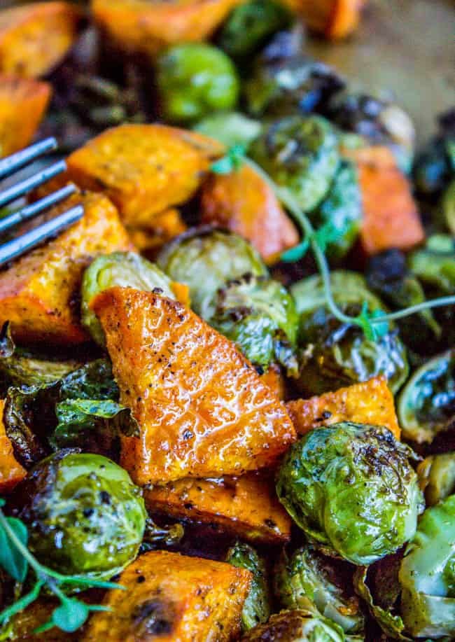 Roasted Sweet Potatoes and Sprouts