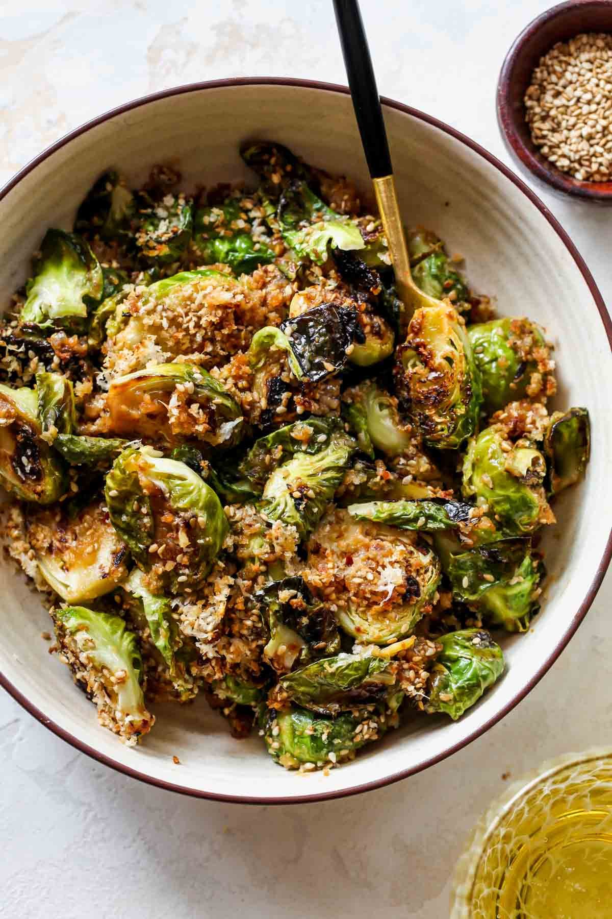 Miso Sesame Glazed Brussel Sprouts