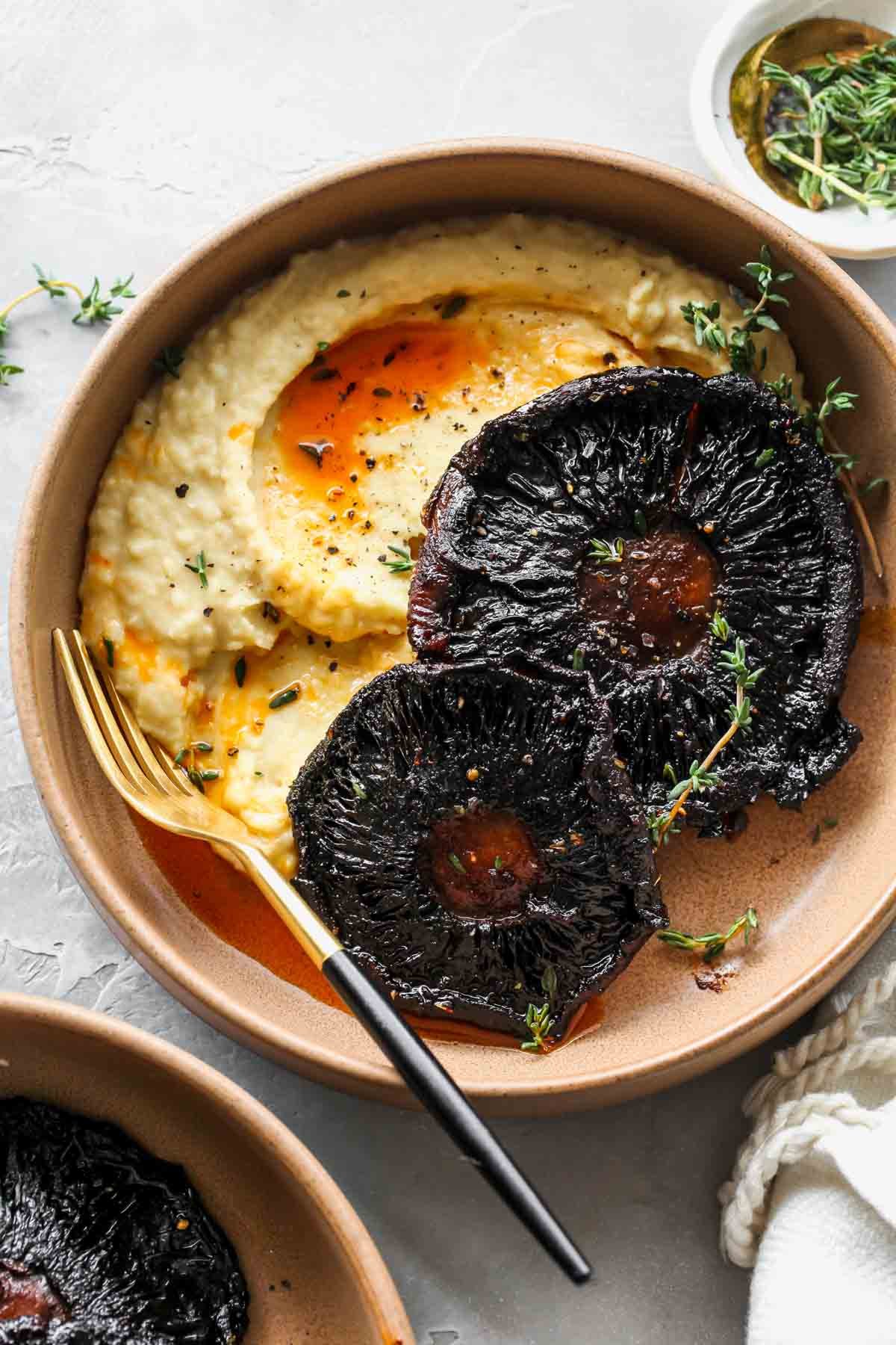 Balsamic Portobello Steaks with Butterbean Mash