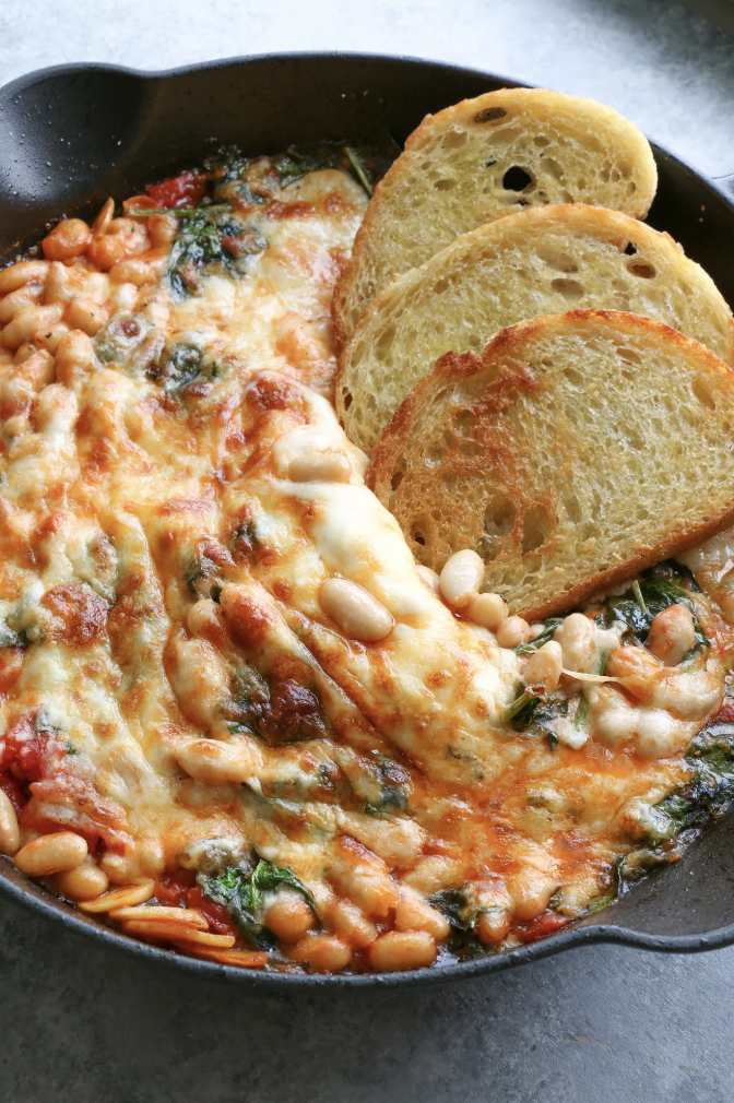 Cheesy White Bean Tomato Bake