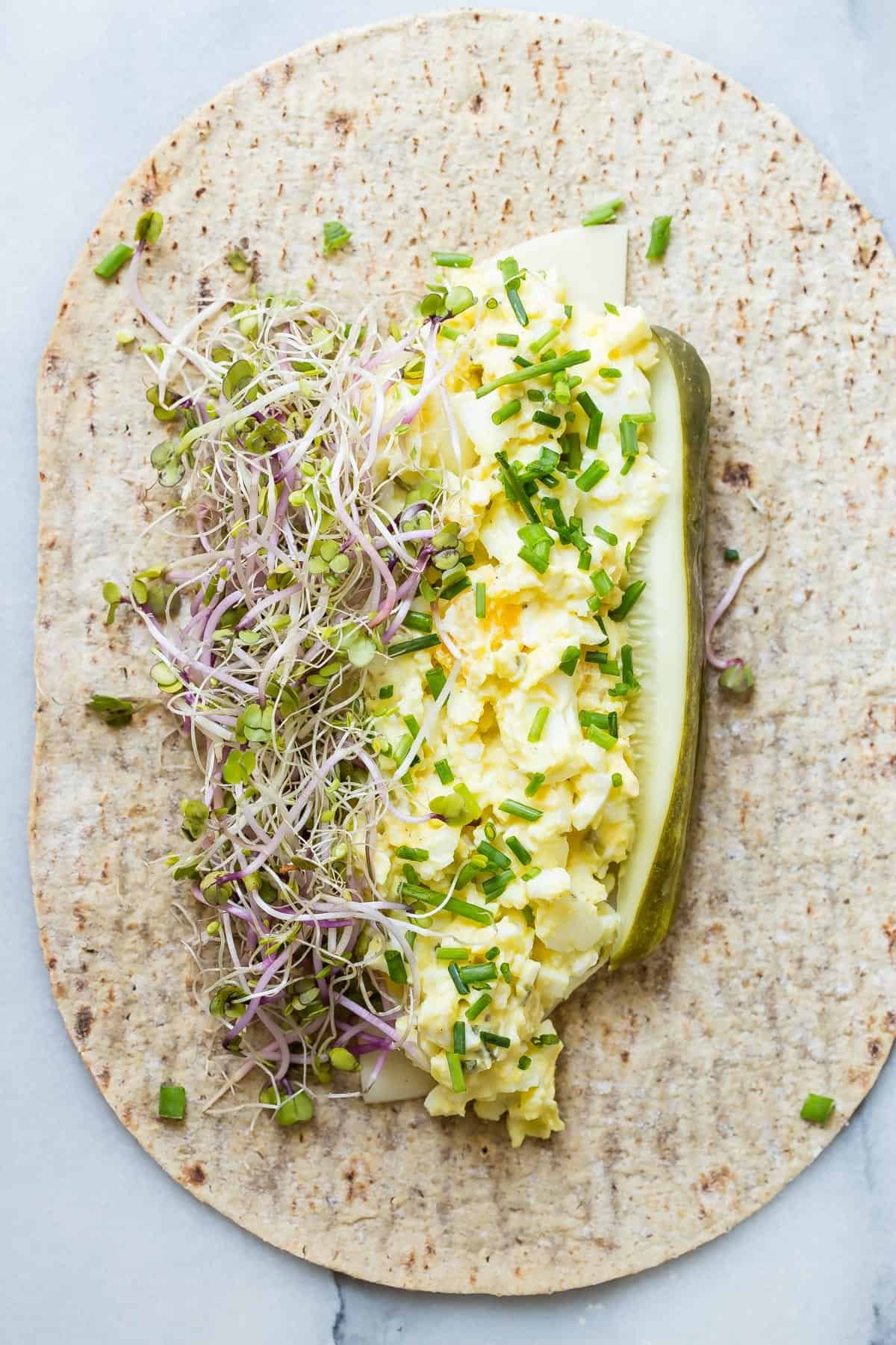 Egg Salad, Provolone &amp; Sprout Wrap