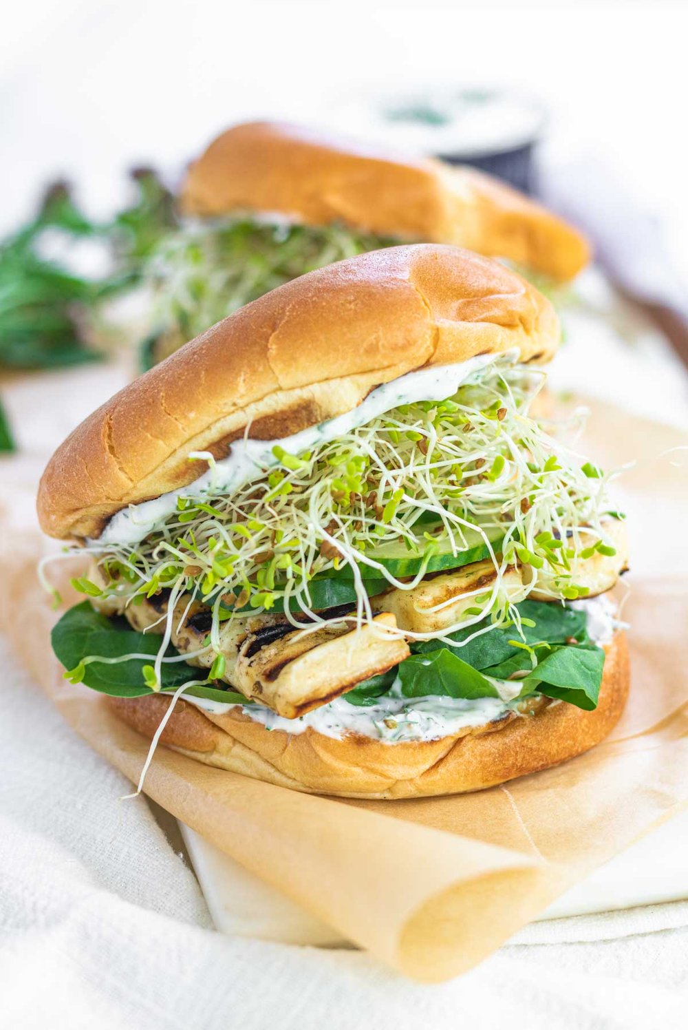 Green Goddess Halloumi Burgers