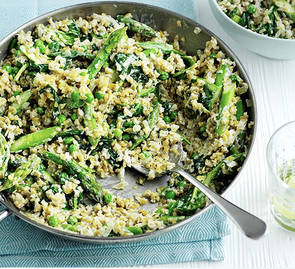 Freekeh Risotto with Spring Greens