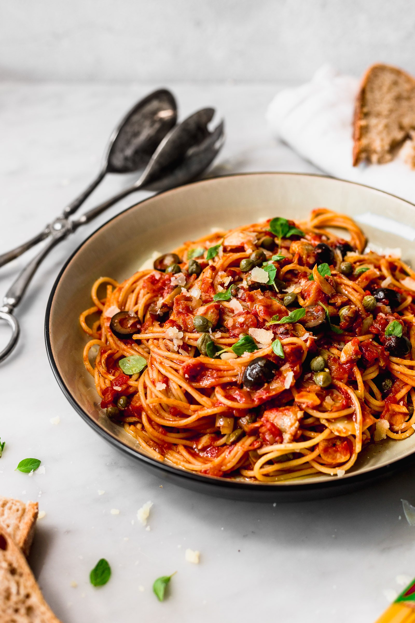 Olive Tomato and Caper Pasta