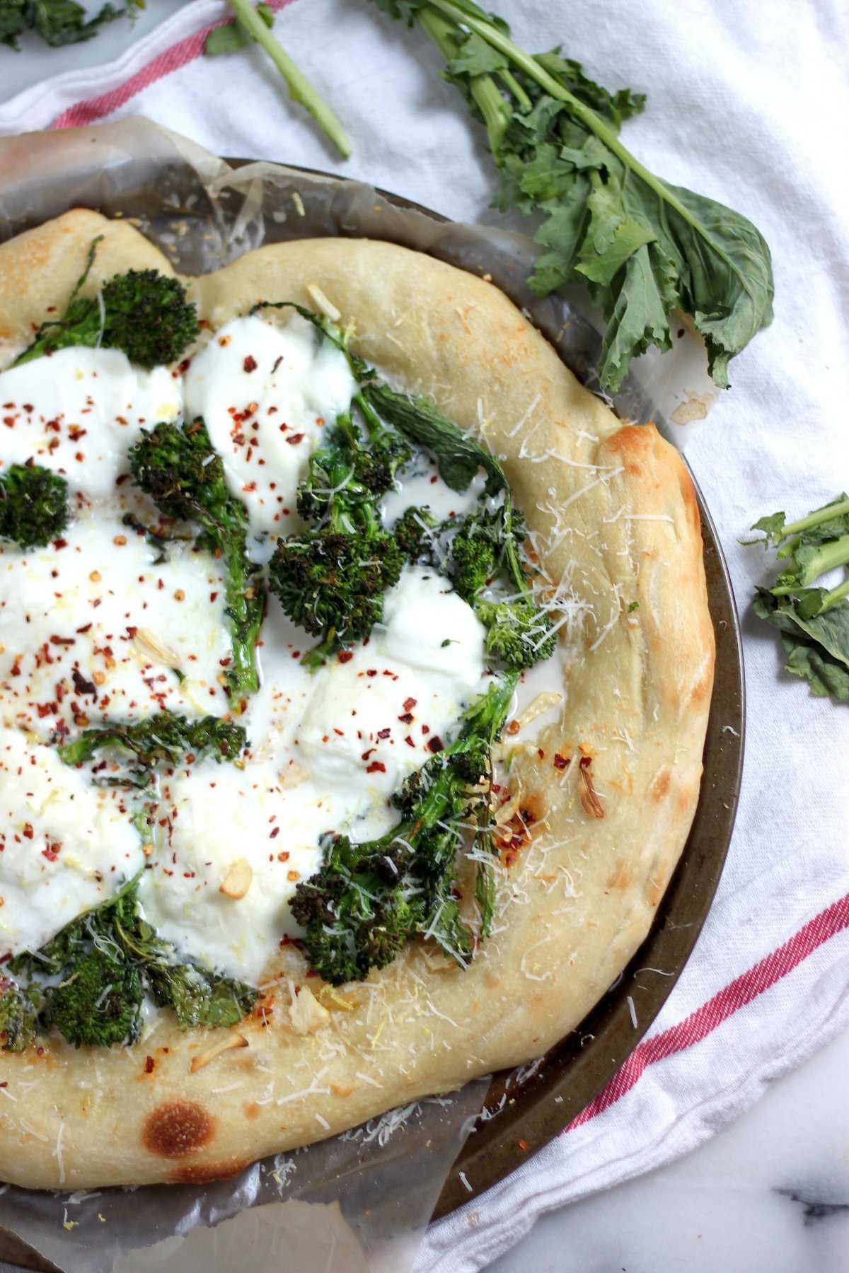 Broccoli Rabe &amp; Burrata Pizza