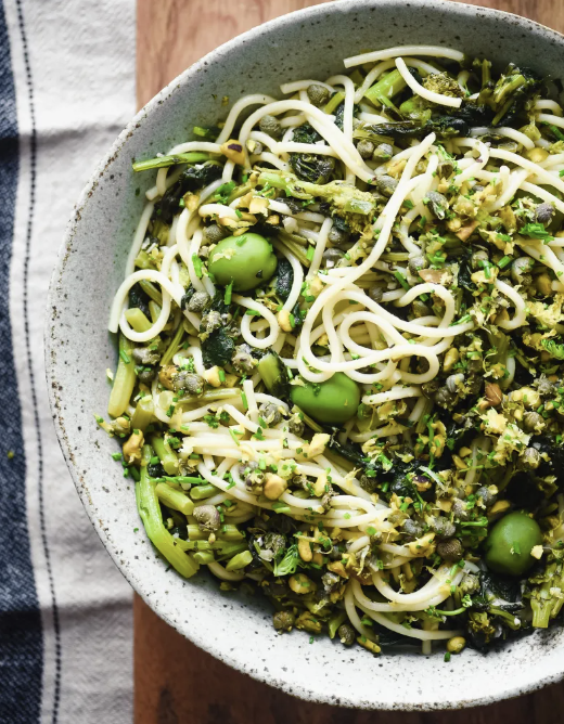 Spaghetti with Broccoli Rabe and Olives