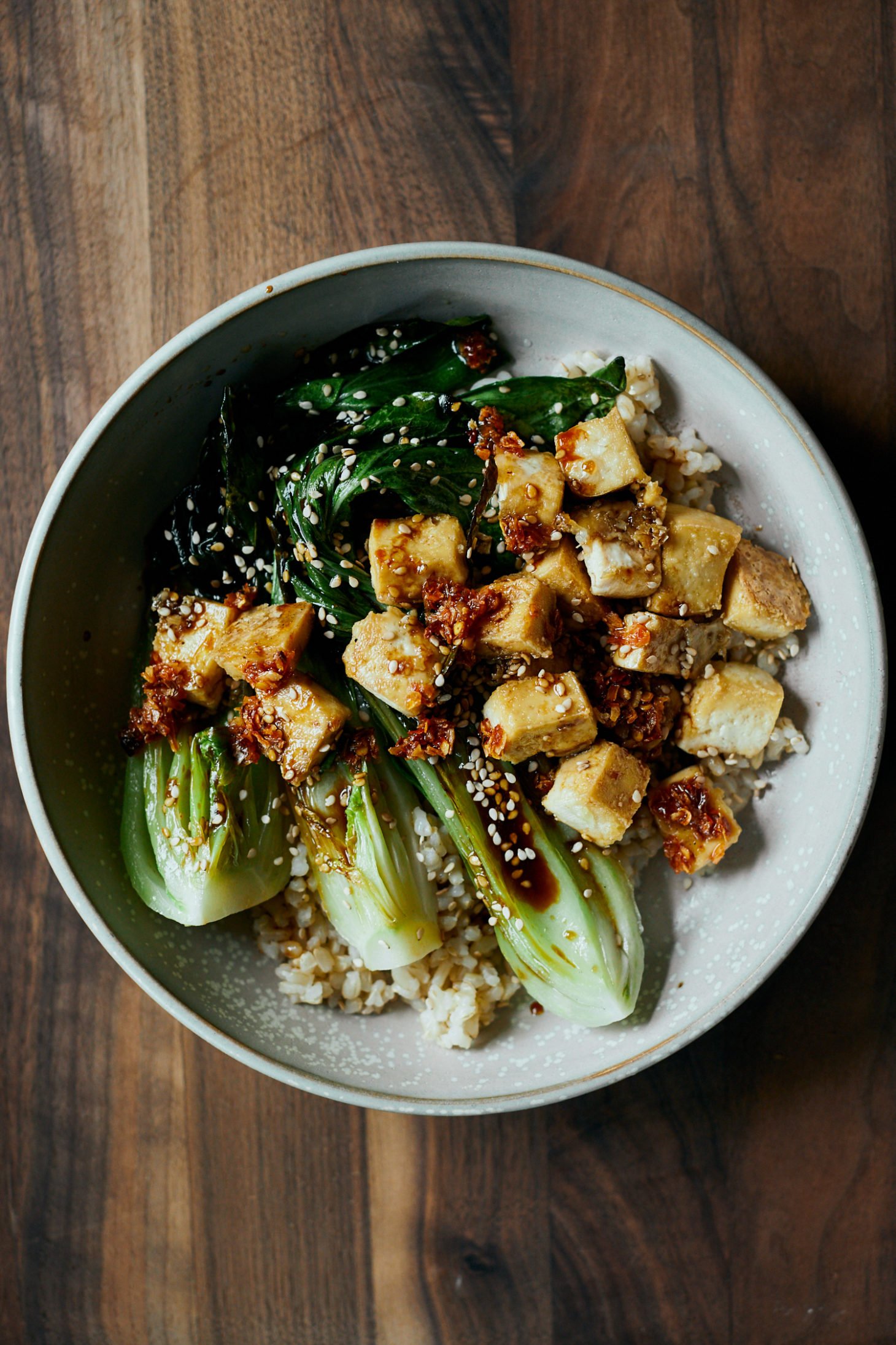 Crispy Tofu Bowls with Sesame Bok Choy