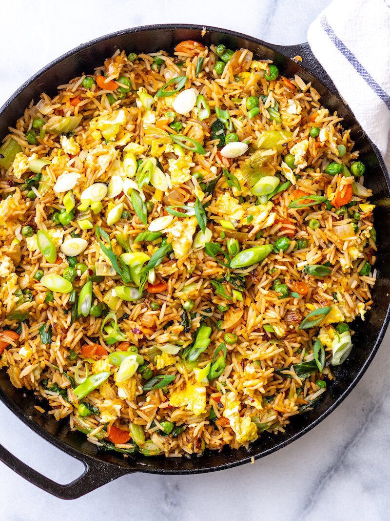 Vegetarian Fried Rice with Bok Choy