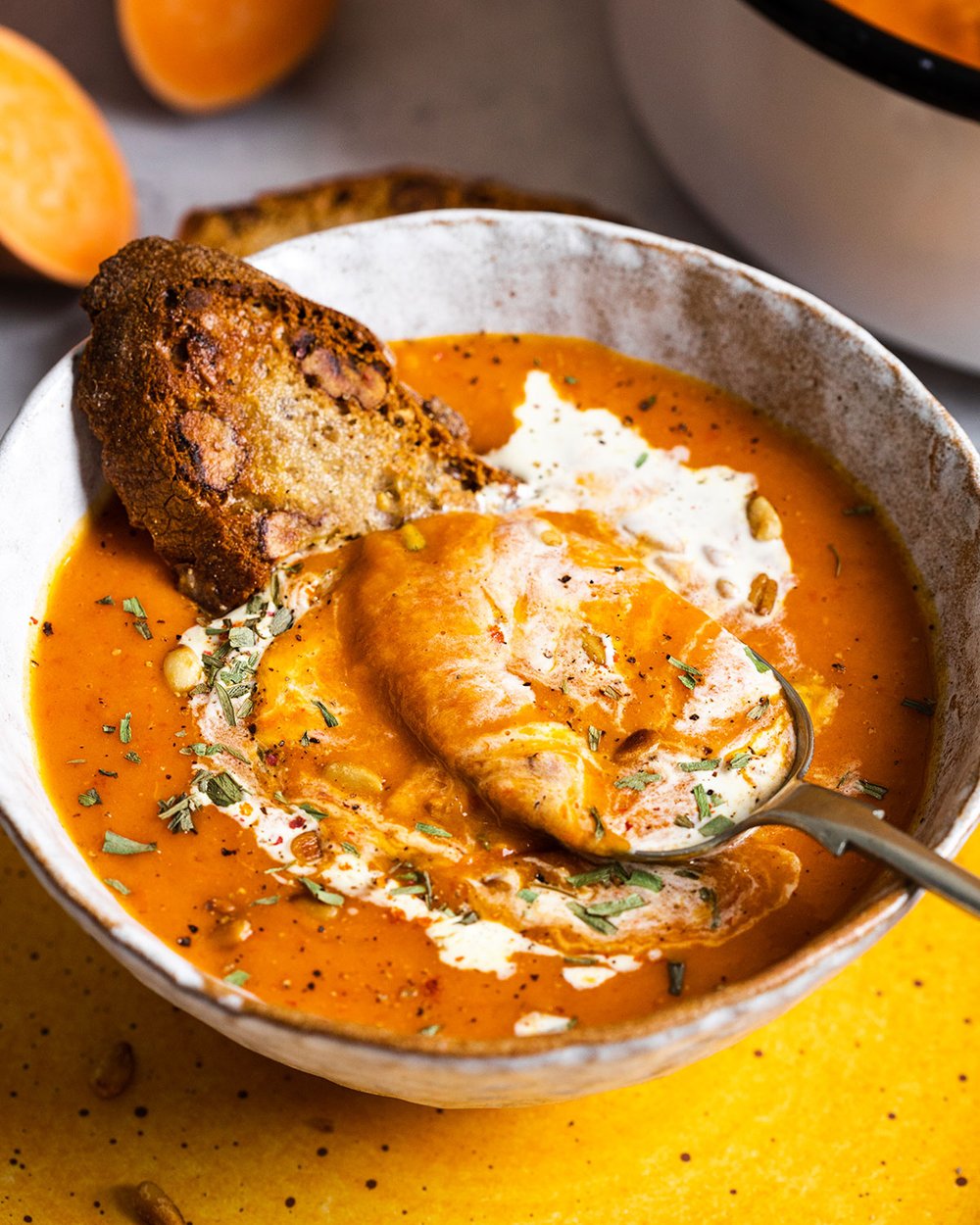 Red Pepper and Sweet Potato Soup