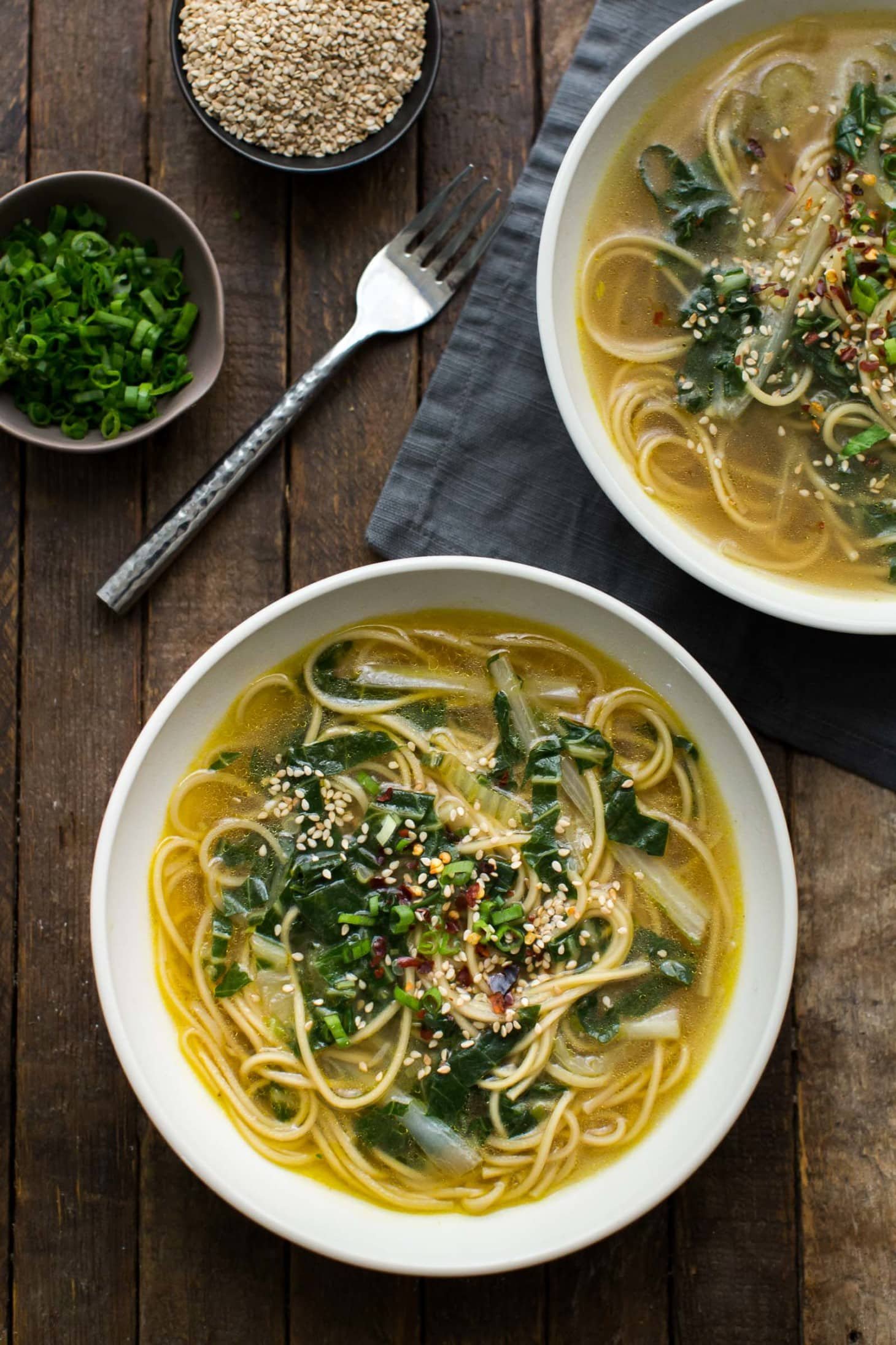 Ginger Noodle Bok Choy Soup