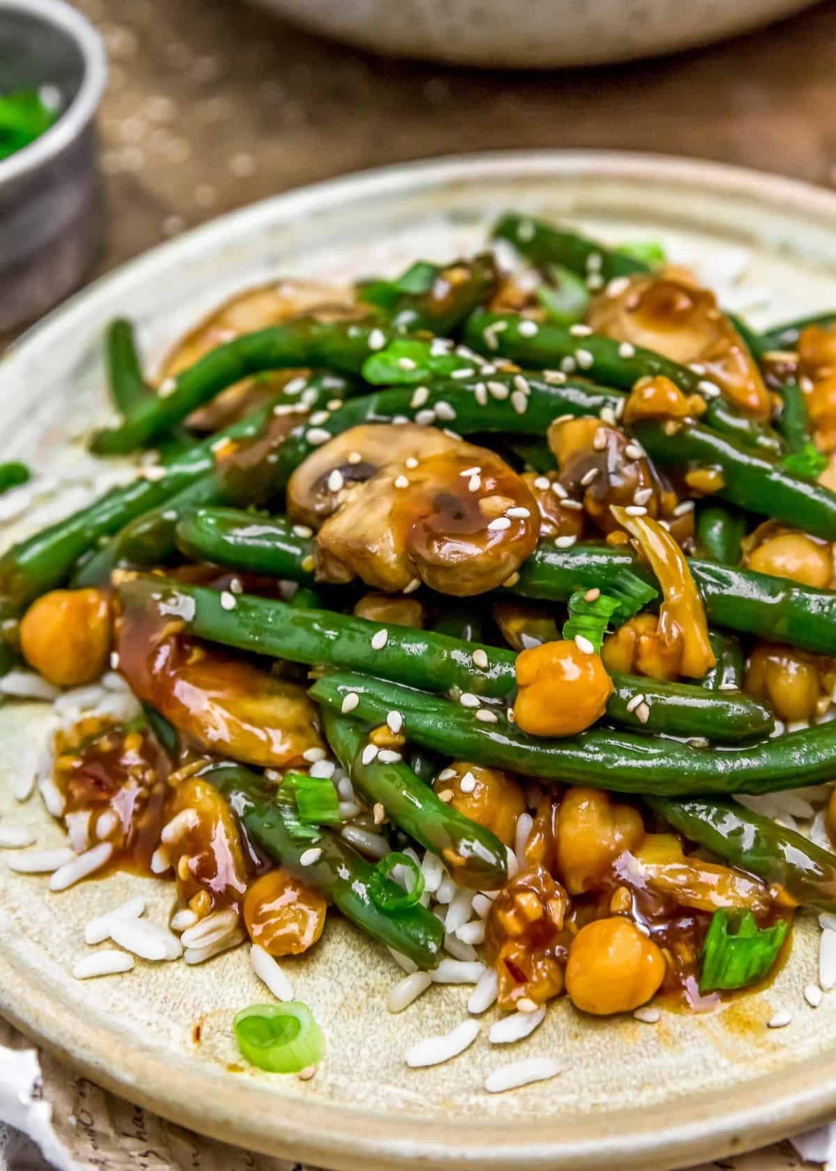 Asian Green Beans and Mushrooms