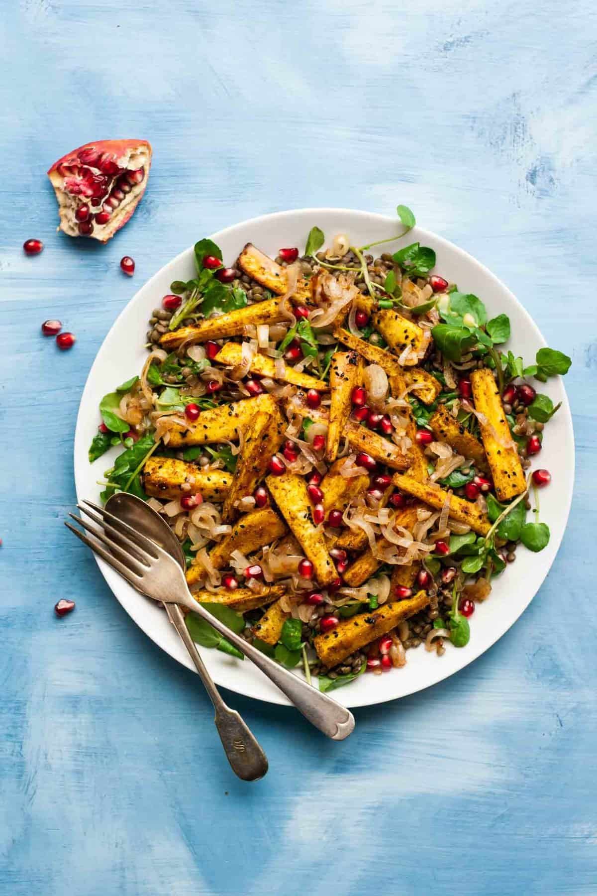 Indian-Spiced Parsnip &amp; Lentil Salad