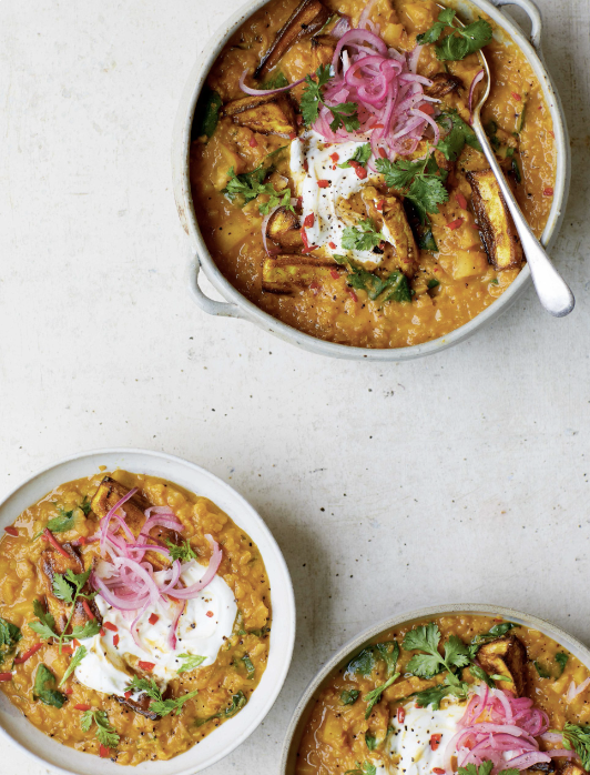 Parsnip Dahl Topped with Roasted Parsnips