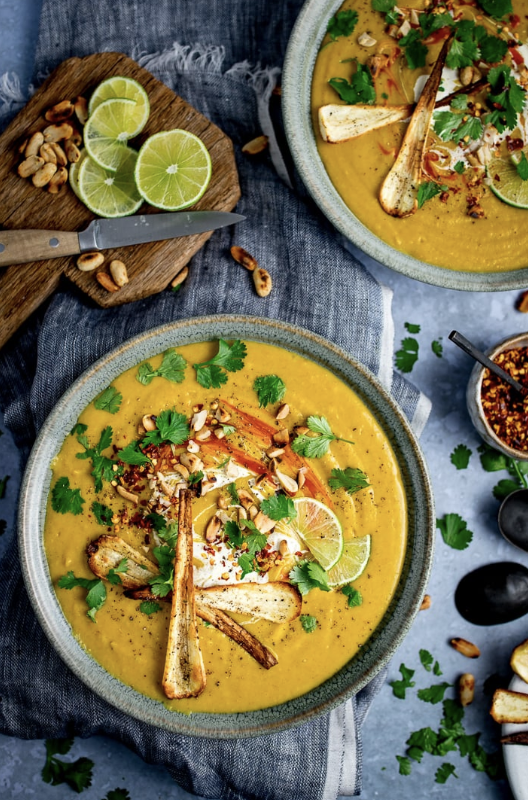 Spicy Parsnip and Sweet Potato Soup
