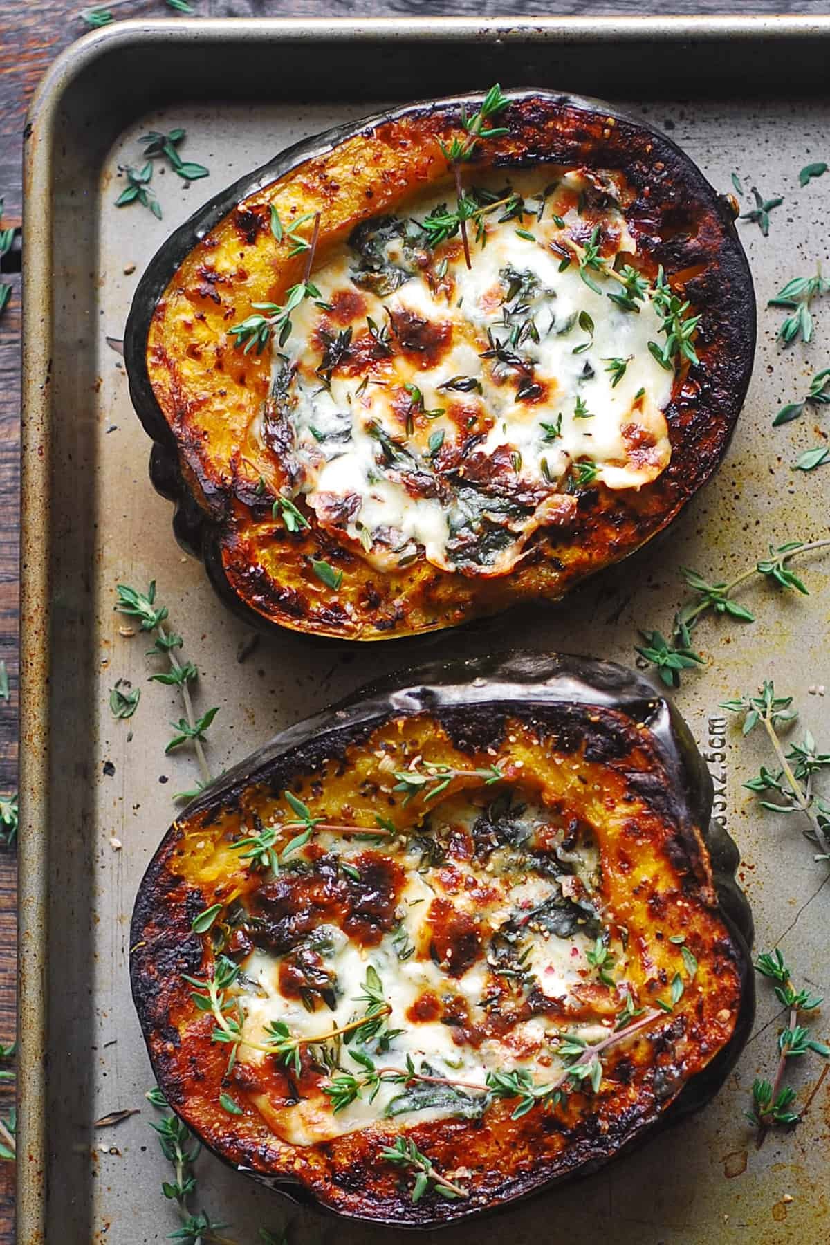 Spinach and Cheese Stuffed Acorn Squash