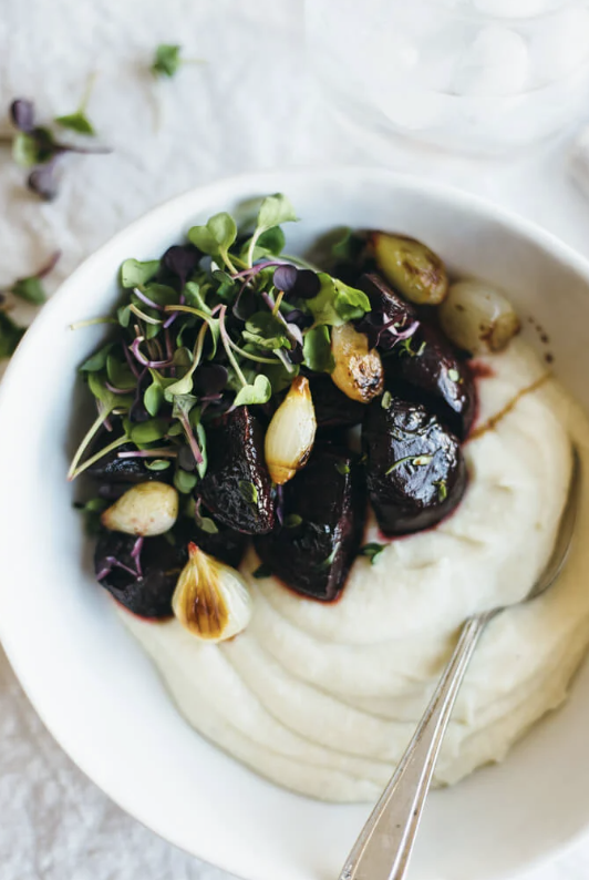 Celery Root Puree with Balsamic Roasted Beets