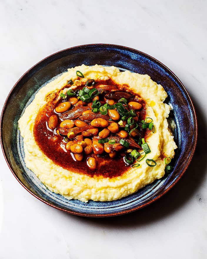 Spicy Beans with Mashed Celeriac
