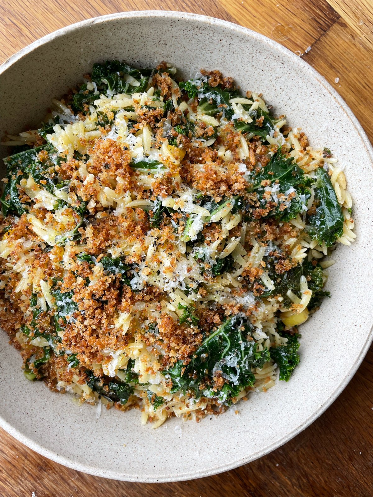 Lemon Butter Orzo with Kale