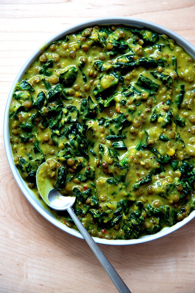 Curried Lentils with Kale and Coconut Milk 