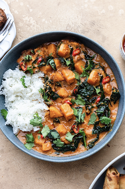 Butternut Squash and Kale Red Curry