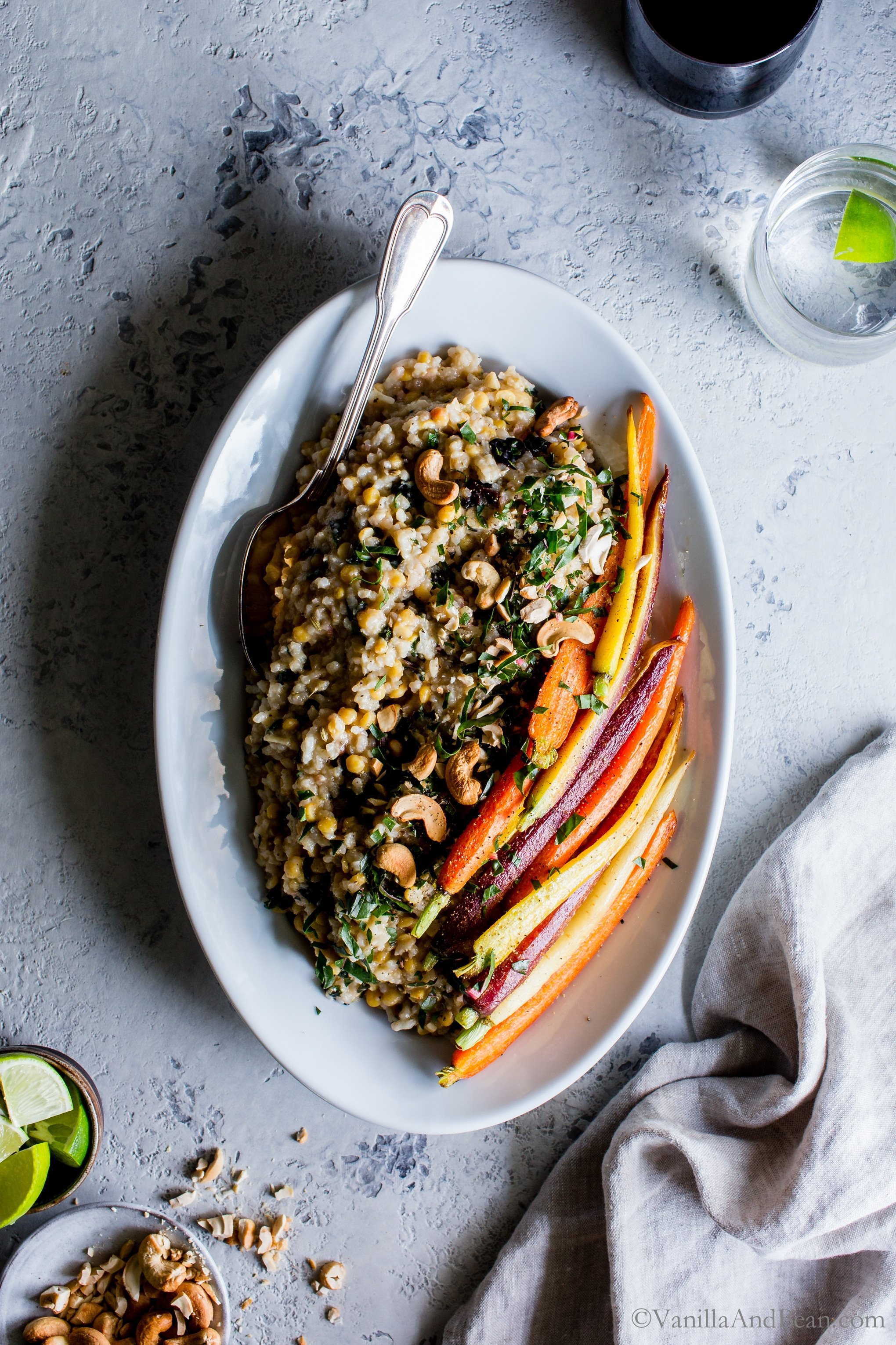 Lentil Risotto With Rainbow Chard And Carrots