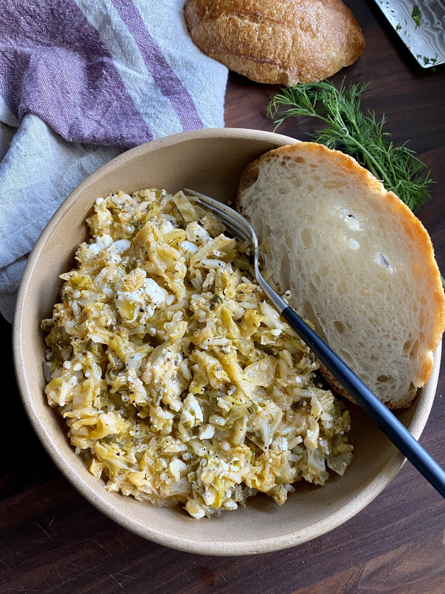 Greek Cabbage Rice with Feta (Maporizo)