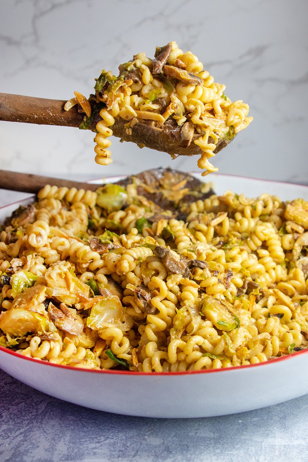 Brussel Sprouts and Mushroom Pasta