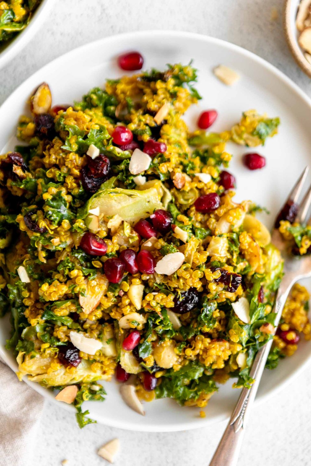 Kale &amp; Brussels Sprouts Curry Quinoa Salad