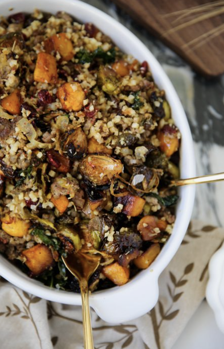 Brussel and Butternut Pilaf