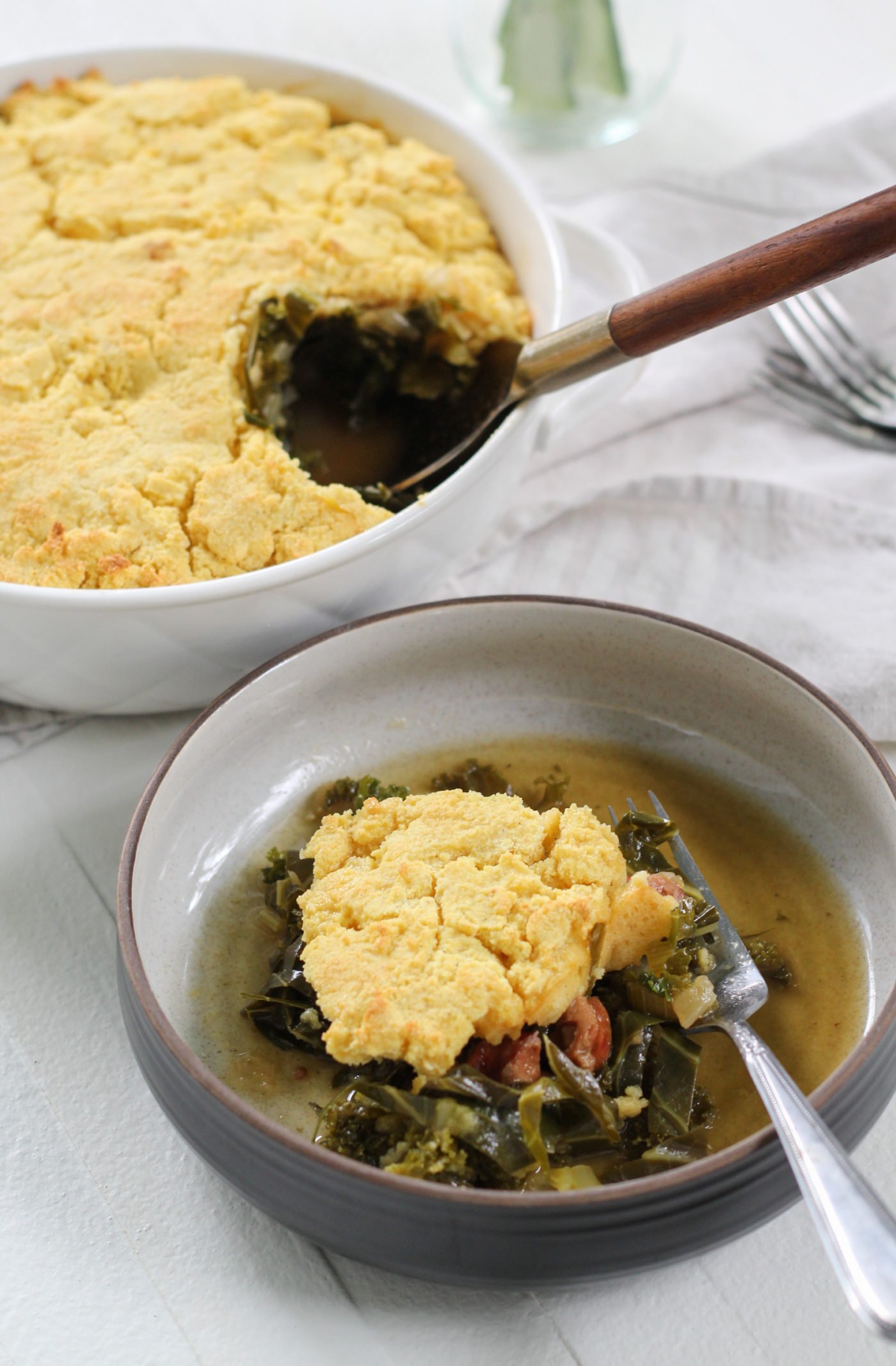 Collard &amp; Cornbread Pot Pie