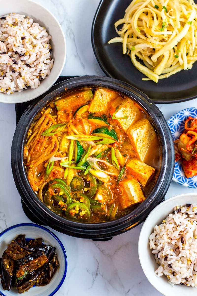 Vegan Doenjang Jjigae Korean Soybean Stew 