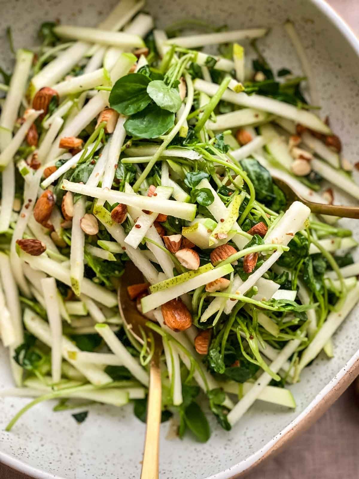 Watercress Salad with Almonds and Pears