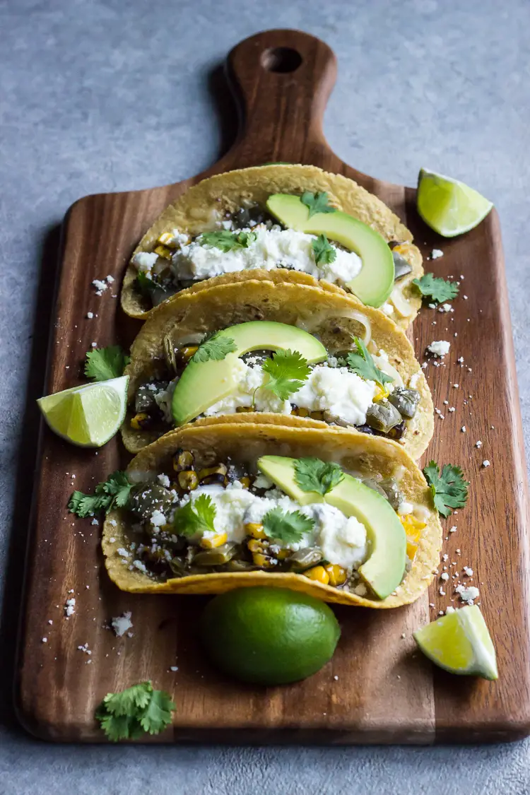 Nopales and Grilled Corn Tacos